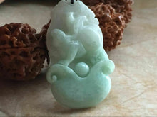 Load image into Gallery viewer, 10% OFF- Certified Natural Jadeite Emerald Jade Tablet Translucent Lucky Rabbit Pendant《Grade A》F0550