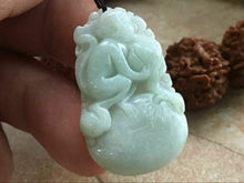 Load image into Gallery viewer, 10% OFF- Certified Natural Jadeite Emerald Jade Tablet Translucent Lucky Monkey Pendant《Grade A》F0549