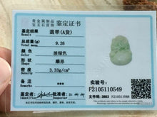 Load image into Gallery viewer, 10% OFF- Certified Natural Jadeite Emerald Jade Tablet Translucent Lucky Monkey Pendant《Grade A》F0549