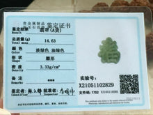 Load image into Gallery viewer, 10% OFF- Certified Natural Jadeite Emerald Jade Tablet Translucent Lucky Blessing Pendant《Grade A》X2829