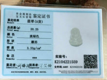 Load image into Gallery viewer, 10% OFF- Certified Natural Jadeite Emerald Jade Tablet Translucent Blessing Guanyin Pendant《Grade A》K1559