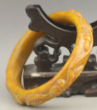 Load image into Gallery viewer, 59-61mm Certified Natural Red Yellow Jadeite Emerald A Jade HandCarved Flower Bracelet Bangle A1940 with Gift Box
