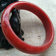 Load image into Gallery viewer, 10% OF- 57/58/59mm Certified Natural Red Emerald A*Jade HandCarved Bracelet Bangle K100