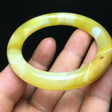 Load image into Gallery viewer, 10% OF- 52/53/54mm Certified Natural Yellow Gold Emerald A*Jade HandCarved Round Bracelet Bangle A347