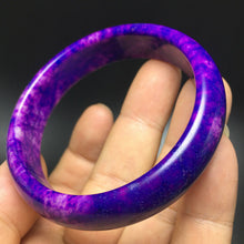 Load image into Gallery viewer, 10% OF- 58/59/60mm Certified Natural Lavender Purple Emerald A*Jade HandCarved Bracelet Bangle A343