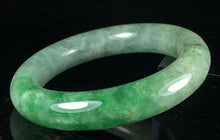 Load image into Gallery viewer, 10% OFF- 56/57/58mm Certified Natural Lavender Green Jadeite Emerald A*Jade HandCarved Lucky Jade Round Bangle A147