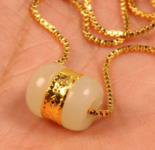 Load image into Gallery viewer, 9999 24k Gold Cert'd Natural A Hetian Nephrite Jade HandCarved Pendant Passepartout