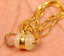 Load image into Gallery viewer, 9999 24k Gold Cert'd Natural A Hetian Nephrite Jade HandCarved Pendant Passepartout