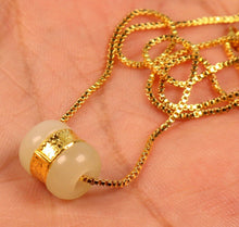 Load image into Gallery viewer, 9999 24k Gold Cert'd Natural A Hetian Nephrite Jade HandCarved Pendant Passepartout