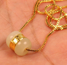 Load image into Gallery viewer, 9999 24k Gold Cert'd Natural A Hetian Nephrite Jade HandCarved Pendant Passepartout