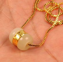 Load image into Gallery viewer, 9999 24k Gold Cert'd Natural A Hetian Nephrite Jade HandCarved Pendant Passepartout