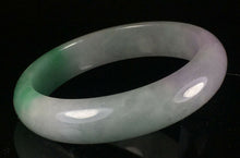 Load image into Gallery viewer, 10% OFF- 57/58/59mm Certified Natural Lavender 3 Color Jadeite Emerald A*Jade HandCarved Lucky Jade Bangle A146