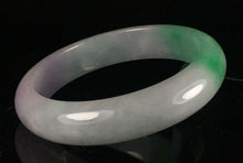 Load image into Gallery viewer, 10% OFF- 57/58/59mm Certified Natural Lavender 3 Color Jadeite Emerald A*Jade HandCarved Lucky Jade Bangle A146