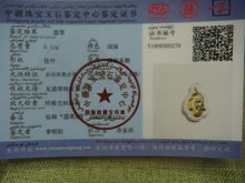 Load image into Gallery viewer, Certified Natural Gold &amp; Icy Jadeite Emerald A*Jade HandCarved Tablet Ruyi 吉祥如意 Pendant Y0279 with Gift Box