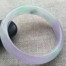 Load image into Gallery viewer, 57/58/59mm Certified Natural Lavender Jadeite Emerald A*Jade HandCarved Lucky Bracelet Bangle A664