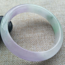 Load image into Gallery viewer, 57/58/59mm Certified Natural Lavender Jadeite Emerald A*Jade HandCarved Lucky Bracelet Bangle A664