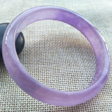 Load image into Gallery viewer, 56/57/58mm Certified Natural Lavender Jadeite Emerald A*Jade HandCarved Lucky Bracelet Bangle HA8634