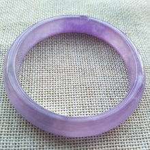 Load image into Gallery viewer, 56/57/58mm Certified Natural Lavender Jadeite Emerald A*Jade HandCarved Lucky Bracelet Bangle HA8634
