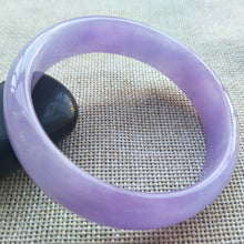 Load image into Gallery viewer, 56/57/58mm Certified Natural Lavender Jadeite Emerald A*Jade HandCarved Lucky Bracelet Bangle F120