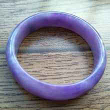 Load image into Gallery viewer, 56/57/58mm Certified Natural Lavender Jadeite Emerald A*Jade HandCarved Lucky Bracelet Bangle F113