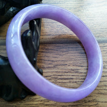 Load image into Gallery viewer, 58/59/60mm Certified Natural Lavender Jadeite Emerald A*Jade HandCarved Lucky Bracelet Bangle F105