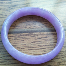 Load image into Gallery viewer, 58/59/60mm Certified Natural Lavender Jadeite Emerald A*Jade HandCarved Lucky Bracelet Bangle F105