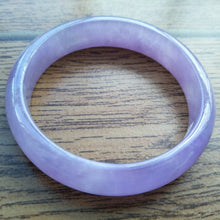 Load image into Gallery viewer, 57/58/59mm Certified Natural Lavender Jadeite Emerald A*Jade HandCarved Lucky Bracelet Bangle F110