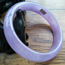Load image into Gallery viewer, 57/58/59mm Certified Natural Lavender Jadeite Emerald A*Jade HandCarved Lucky Bracelet Bangle F110