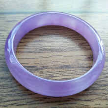 Load image into Gallery viewer, 56/57/58mm Certified Natural Lavender Jadeite Emerald A*Jade HandCarved Lucky Bracelet Bangle F125