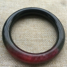 Load image into Gallery viewer, 10% OFF- 54/55/56mm Certified Natural Red-Black Pearl Xiu A*Jade HandCarved Lucky Round Bracelet Bangle A000