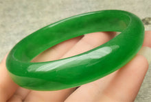Load image into Gallery viewer, 54-56mm Certified Natural Icy Green Jadeite Emerald A Jade HandCarved Bangle A1940 with Gift Box