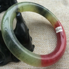 Load image into Gallery viewer, 10% OFF- 54/55/56mm Certified Natural Red Xiu A*Jade HandCarved Lucky Round Bracelet Bangle A149