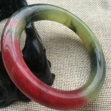 Load image into Gallery viewer, 10% OFF- 54/55/56mm Certified Natural Red Xiu A*Jade HandCarved Lucky Round Bracelet Bangle A149