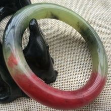 Load image into Gallery viewer, 10% OFF- 54/55/56mm Certified Natural Red Xiu A*Jade HandCarved Lucky Round Bracelet Bangle A149