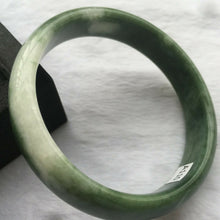 Load image into Gallery viewer, 10% OFF- 62/63/64mm Certified Natural Green White Jadeite Emerald A Jade HandCarved Lucky Bracelet Bangle A110