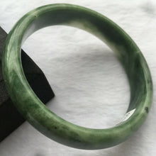 Load image into Gallery viewer, 10% OFF- 62/63/64mm Certified Natural Green White Jadeite Emerald A Jade HandCarved Lucky Bracelet Bangle A110