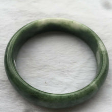 Load image into Gallery viewer, 10% OFF- 62/63/64mm Certified Natural Green White Jadeite Emerald A Jade HandCarved Lucky Bracelet Bangle A110