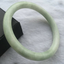 Load image into Gallery viewer, 10% OFF- 58/59/60mm Certified Natural Light Green Jadeite Emerald A*Jade HandCarved Lucky Round Bracelet Bangle A212