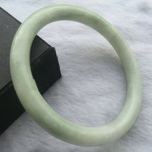Load image into Gallery viewer, 10% OFF- 58/59/60mm Certified Natural Light Green Jadeite Emerald A*Jade HandCarved Lucky Round Bracelet Bangle A212