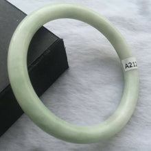 Load image into Gallery viewer, 10% OFF- 58/59/60mm Certified Natural Light Green Jadeite Emerald A*Jade HandCarved Lucky Round Bracelet Bangle A212