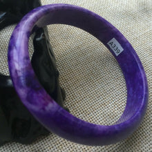 Load image into Gallery viewer, 10% OFF- 60/61/62mm Certified Natural Lavender Purple Jadeite Emerald A*Jade HandCarved Lucky Bracelet Bangle A339