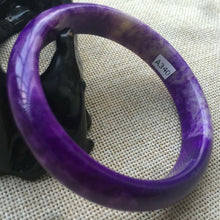Load image into Gallery viewer, 10% OFF- 62/63/64mm Certified Natural Lavender Purple Jadeite Emerald A*Jade HandCarved Lucky Bracelet Bangle A340