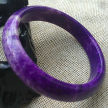Load image into Gallery viewer, 10% OFF- 62/63/64mm Certified Natural Lavender Purple Jadeite Emerald A*Jade HandCarved Lucky Bracelet Bangle A340
