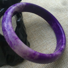 Load image into Gallery viewer, 10% OFF- 62/63/64mm Certified Natural Lavender Purple Jadeite Emerald A*Jade HandCarved Lucky Bracelet Bangle A340