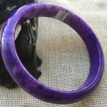Load image into Gallery viewer, 10% OFF- 62/63/64mm Certified Natural Lavender Purple Jadeite Emerald A*Jade HandCarved Lucky Bracelet Bangle A342
