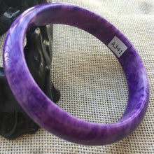 Load image into Gallery viewer, 10% OFF- 58/59/60mm Certified Natural Lavender Purple Jadeite Emerald A*Jade HandCarved Lucky Bracelet Bangle A341