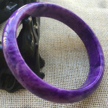 Load image into Gallery viewer, 10% OFF- 58/59/60mm Certified Natural Lavender Purple Jadeite Emerald A*Jade HandCarved Lucky Bracelet Bangle A341