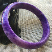 Load image into Gallery viewer, 10% OFF- 58/59/60mm Certified Natural Lavender Purple Jadeite Emerald A*Jade HandCarved Lucky Bracelet Bangle A341