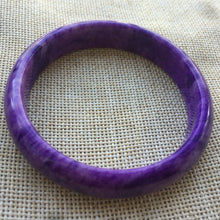 Load image into Gallery viewer, 10% OFF- 58/59/60mm Certified Natural Lavender Purple Jadeite Emerald A*Jade HandCarved Lucky Bracelet Bangle A341