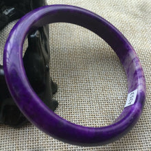 Load image into Gallery viewer, 10% OFF- 64/65/66mm Certified Natural Lavender Purple Jadeite Emerald A*Jade HandCarved Lucky Bracelet Bangle A353